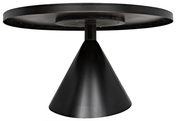 Noir Cone Dining Table - Modern Black Iron Design with Durable Craftsmanship for Stylish Dining Spaces GTAB523MTB