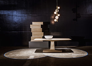 Noir Travis Table - Timeless Solid Walnut Design for Dining Rooms and Entertaining Spaces, Seats 6-8 Washed Walnut GTAB540WAW