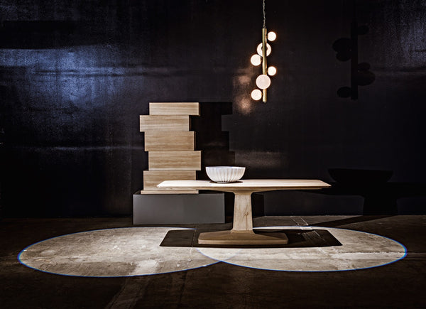 Noir Travis Table - Timeless Solid Walnut Design for Dining Rooms and Entertaining Spaces, Seats 6-8 Washed Walnut GTAB540WAW