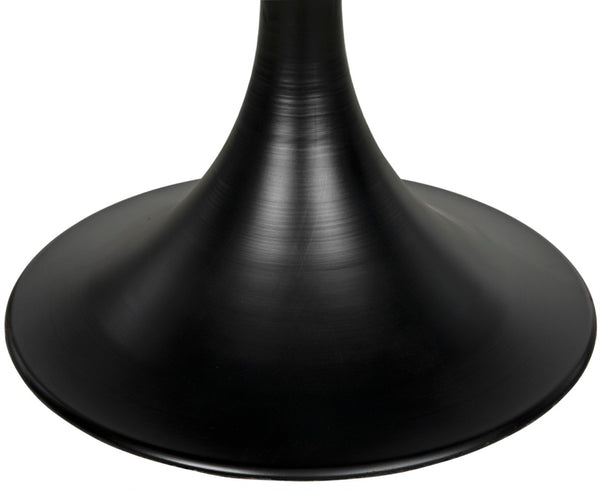 Noir Herno 48" Round Dining Table - Handcrafted Black Iron Minimalist Design for Modern Interiors GTAB542MTB