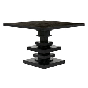 Noir Corum Square Table – Handcrafted Mahogany with Dramatic Hand-Rubbed Black Finish for Stylish Dining GTAB543HB