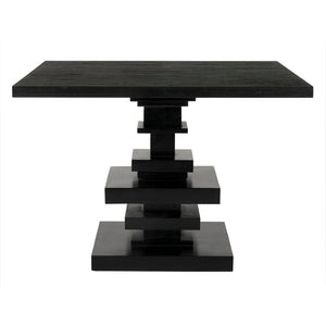 Noir Corum Square Table – Handcrafted Mahogany with Dramatic Hand-Rubbed Black Finish for Stylish Dining GTAB543HB