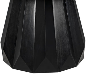 Noir Brosche Handcrafted Mahogany Dining Table in Hand-Rubbed Black Finish – Modern Centerpiece for 6 GTAB550HB