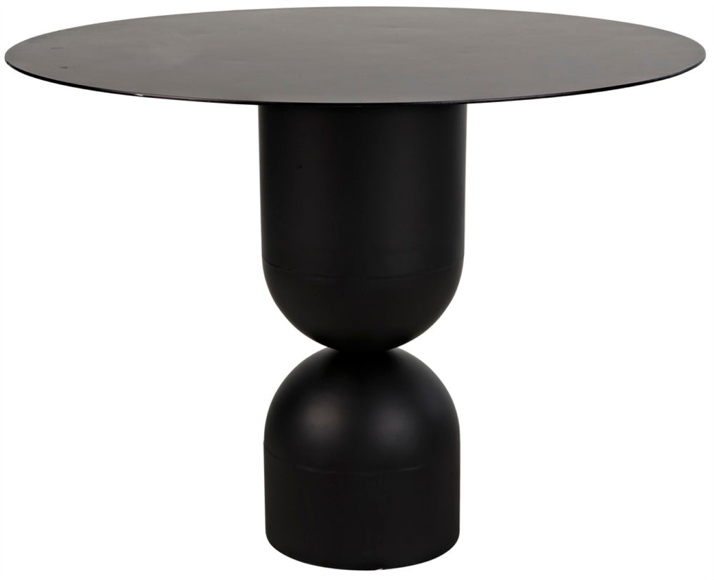 Noir Wanda Dining Table: Handcrafted Matte Black Iron, Sculptural Design for Modern & Industrial Spaces GTAB553MTB
