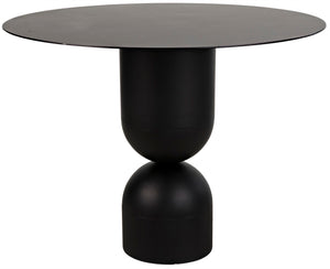 Noir Wanda Dining Table: Handcrafted Matte Black Iron, Sculptural Design for Modern & Industrial Spaces GTAB553MTB