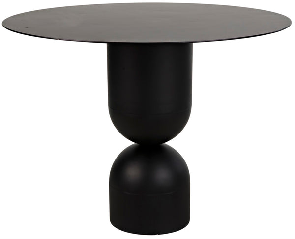 Noir Wanda Dining Table: Handcrafted Matte Black Iron, Sculptural Design for Modern & Industrial Spaces GTAB553MTB
