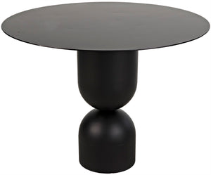 Noir Wanda Dining Table: Handcrafted Matte Black Iron, Sculptural Design for Modern & Industrial Spaces GTAB553MTB