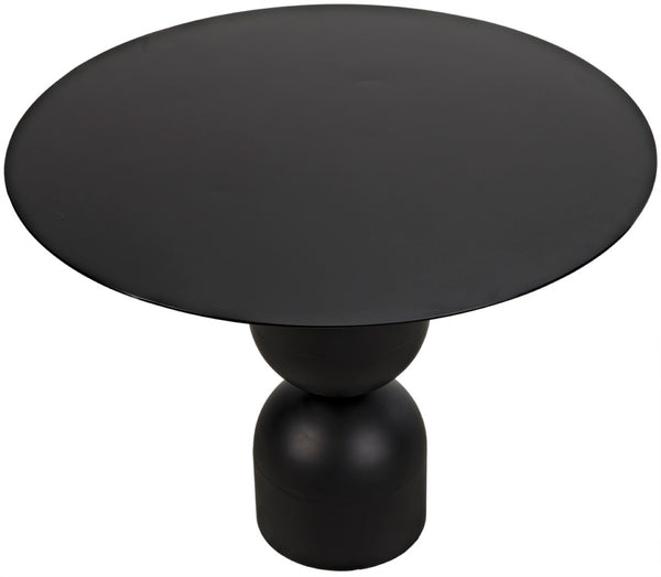 Noir Wanda Dining Table: Handcrafted Matte Black Iron, Sculptural Design for Modern & Industrial Spaces GTAB553MTB