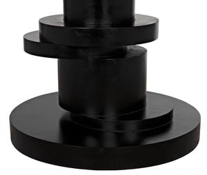 Noir Hugo Dining Table – Hand-Carved Mahogany with Sculptural Base for Elegant Dining Spaces, 60" Hand Rubbed Black GTAB558HB