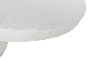 Noir Hugo Dining Table – Hand-Carved Mahogany with Sculptural Base for Elegant Dining Spaces, 60" White Wash GTAB558WH