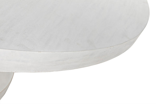 Noir Hugo Dining Table – Hand-Carved Mahogany with Sculptural Base for Elegant Dining Spaces, 60" White Wash GTAB558WH