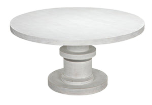 Noir Hugo Dining Table – Hand-Carved Mahogany with Sculptural Base for Elegant Dining Spaces, 60" White Wash GTAB558WH