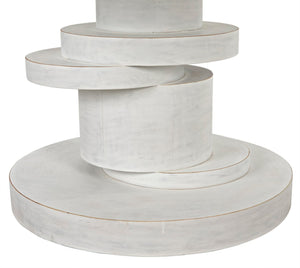 Noir Hugo Dining Table – Hand-Carved Mahogany with Sculptural Base for Elegant Dining Spaces, 60" White Wash GTAB558WH