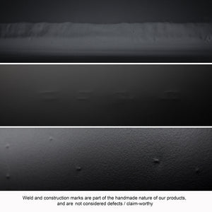 Noir Column Dining Table - Artisan Crafted Black Steel With Unique Pleating Effect & Tapered Legs, 44" Matte Black Industrial Steel Gtab559mtb