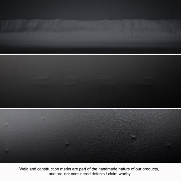 Noir Column Dining Table - Artisan Crafted Black Steel With Unique Pleating Effect & Tapered Legs, 44" Matte Black Industrial Steel Gtab559mtb