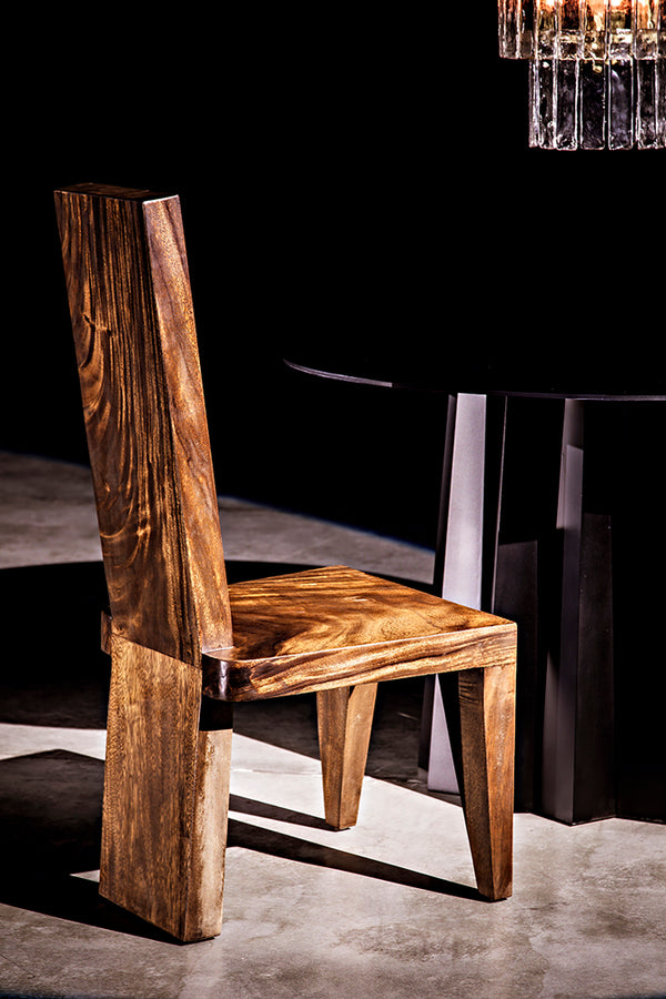 Noir Column Dining Table - Artisan Crafted Black Steel With Unique Pleating Effect & Tapered Legs, 44" Matte Black Industrial Steel Gtab559mtb