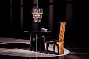 Noir Column Dining Table - Artisan Crafted Black Steel With Unique Pleating Effect & Tapered Legs, 44" Matte Black Industrial Steel Gtab559mtb