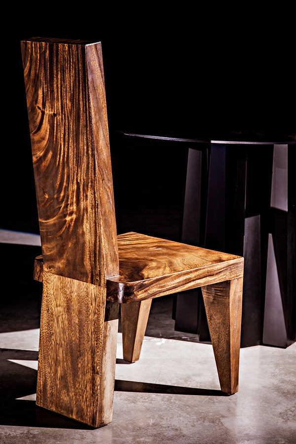 Noir Column Dining Table - Artisan Crafted Black Steel With Unique Pleating Effect & Tapered Legs, 44" Matte Black Industrial Steel Gtab559mtb