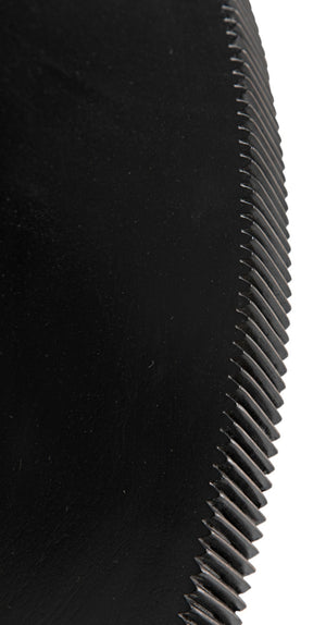 Noir Portobello Round Dining Table - Hand-Rubbed Black Finish with Golden Highlights & Ribbed Detailing GTAB560HB