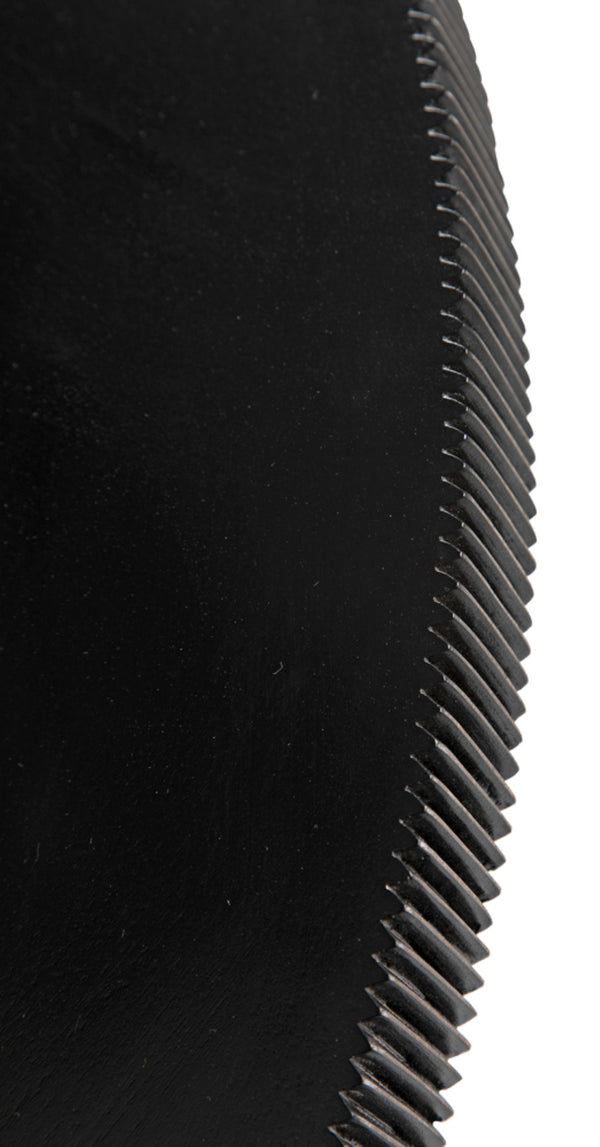 Noir Portobello Round Dining Table - Hand-Rubbed Black Finish with Golden Highlights & Ribbed Detailing GTAB560HB