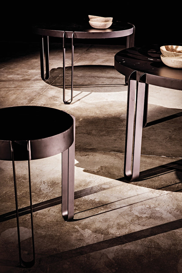 Noir Marcellus Dining Table, 63" Round Black Metal Design – Modern Industrial Style for Any Space GTAB563MTB-L