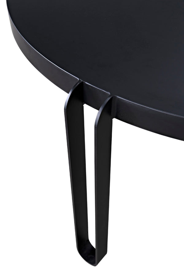 Noir Marcellus Dining Table, 63" Round Black Metal Design – Modern Industrial Style for Any Space GTAB563MTB-L