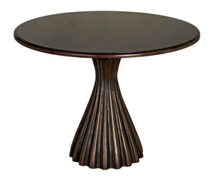 Noir Osiris Contemporary Handcrafted Dining Table in Pale Rubbed Mahogany – Perfect for Stylish Spaces GTAB564PR