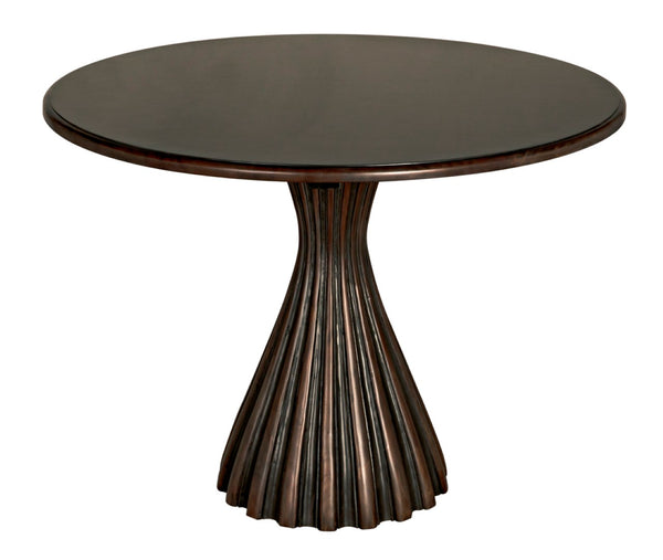Noir Osiris Contemporary Handcrafted Dining Table in Pale Rubbed Mahogany – Perfect for Stylish Spaces GTAB564PR