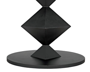 Noir Katana Oval Dining Table - Handcrafted Black Metal Design, Modern Geometric Centerpiece for Dining GTAB565MTB
