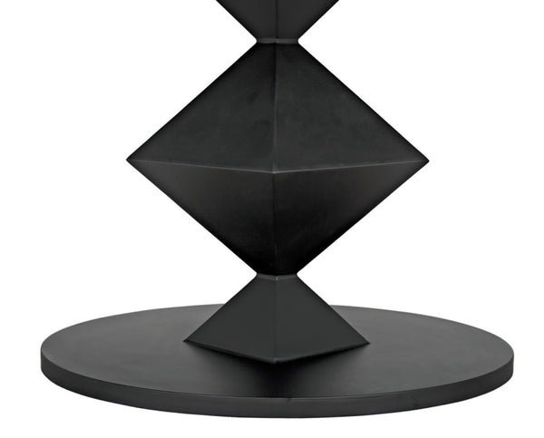 Noir Katana Oval Dining Table - Handcrafted Black Metal Design, Modern Geometric Centerpiece for Dining GTAB565MTB