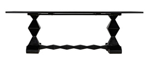 Noir Madeira Dining Table - Hand-Carved Mahogany with Elegant Black Finish for Stylish Gatherings GTAB577HB