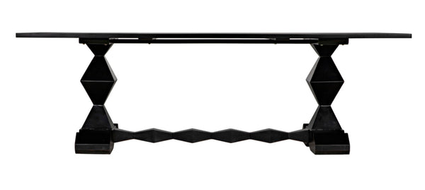 Noir Madeira Dining Table - Hand-Carved Mahogany with Elegant Black Finish for Stylish Gatherings GTAB577HB