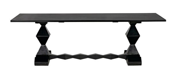 Noir Madeira Dining Table - Hand-Carved Mahogany with Elegant Black Finish for Stylish Gatherings GTAB577HB