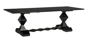 Noir Madeira Dining Table - Hand-Carved Mahogany with Elegant Black Finish for Stylish Gatherings GTAB577HB