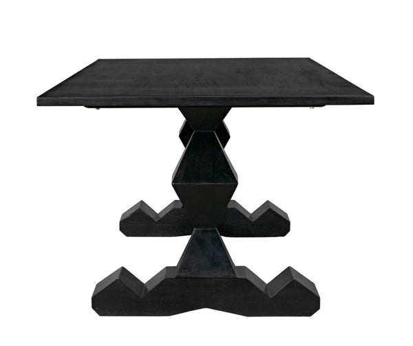 Noir Madeira Dining Table - Hand-Carved Mahogany with Elegant Black Finish for Stylish Gatherings GTAB577HB