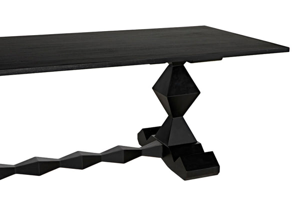 Noir Madeira Dining Table - Hand-Carved Mahogany with Elegant Black Finish for Stylish Gatherings GTAB577HB