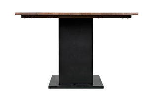 Noir Cameron Table - Bold Industrial Dining Table with Walnut Top & Sturdy Steel Base for Modern Spaces GTAB580MTB