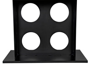 Noir Cameron Table - Bold Industrial Dining Table with Walnut Top & Sturdy Steel Base for Modern Spaces GTAB580MTB