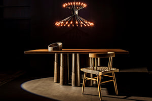 Noir Severity Table - Artisan-Crafted Walnut Dining Table with Modern Elegance and Timeless Design Charm GTAB588