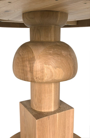 Noir Baron Table in White Oak - Elegant Square Dining Table for Modern & Traditional Interiors, 40" GTAB593WO