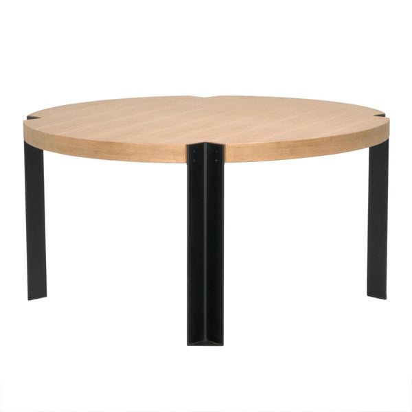 Noir Corso Dining Table - Elegant Square White Oak with Industrial Steel Base for Timeless Dining Style GTAB597WO