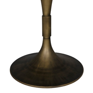 Noir Jman Table 36" - Aged Brass & Bianco Crown Marble, Industrial-Classic Design for Modern Dining Spaces GTAB598AB-36