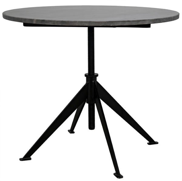 Noir Matilo Adjustable Accent Table - Elegant Marble Top & Sturdy Metal Base for Modern Living Spaces GTAB610-ML
