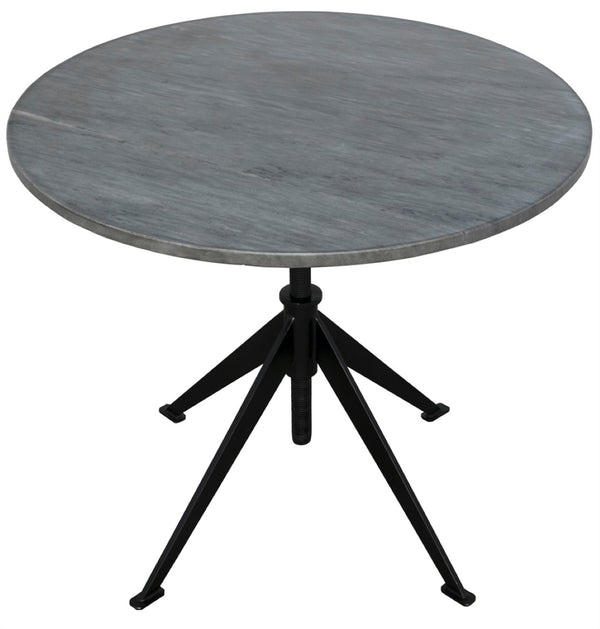 Noir Matilo Adjustable Accent Table - Elegant Marble Top & Sturdy Metal Base for Modern Living Spaces GTAB610-ML