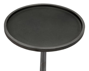 Noir Terni Side Table - Elegant Matte Black Cast Iron Accent Table for Modern & Classic Spaces GTAB634MT