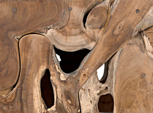 Noir Vert Artisan-Crafted Teak Side Table - Unique Natural Wood Design for Living Rooms & Bedrooms GTAB641