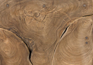 Noir Vert Artisan-Crafted Teak Side Table - Unique Natural Wood Design for Living Rooms & Bedrooms GTAB641