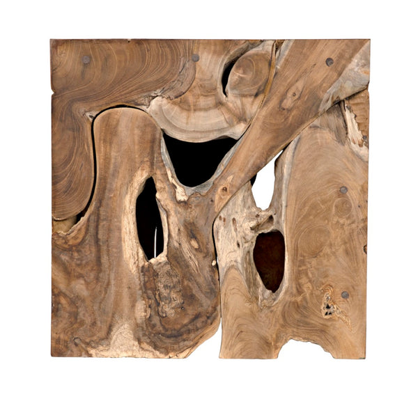 Noir Vert Artisan-Crafted Teak Side Table - Unique Natural Wood Design for Living Rooms & Bedrooms GTAB641