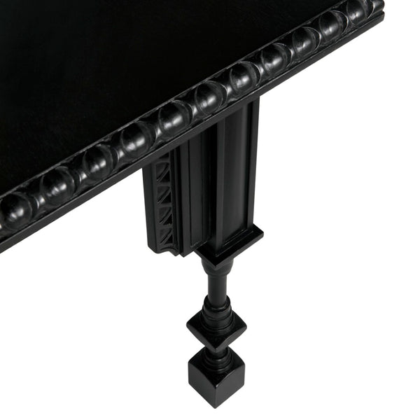 Noir Luxor Hand-Carved Side Table in Hand-Rubbed Black Finish – Timeless Moroccan Charm & Versatility GTAB646HB