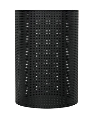 Noir Dixon Side Table - Modern Matte Black Iron Design with Sculptural Perforated Cylinder Elegance Large GTAB669MTB-L